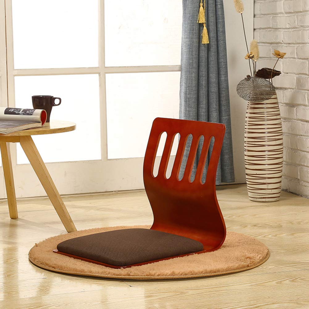 StarrkD Solid Wood Japanese Floor Chair,with Back Support Ergonomics Legless Bay Window Lounge Chair Tatami Gaming Reading-n