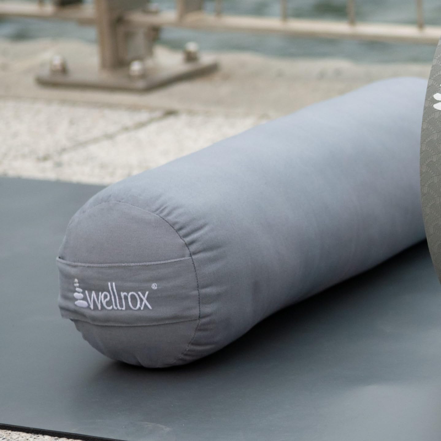 WELLROX Almohada de yoga – Cojín redondo de yoga para posturas restauradoras y meditación – Funda 100% algodón indio, firme y estable, funda lavable