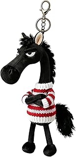 ぬいぐるみ馬キーホルダー - 2026年午年 ぬいぐるみオーナメント | かわいいぬい ぐるみペンダント バッグチャーム | 馬の動物キーチェーン 財布チャーム 女性 女の子 家族 友達向け