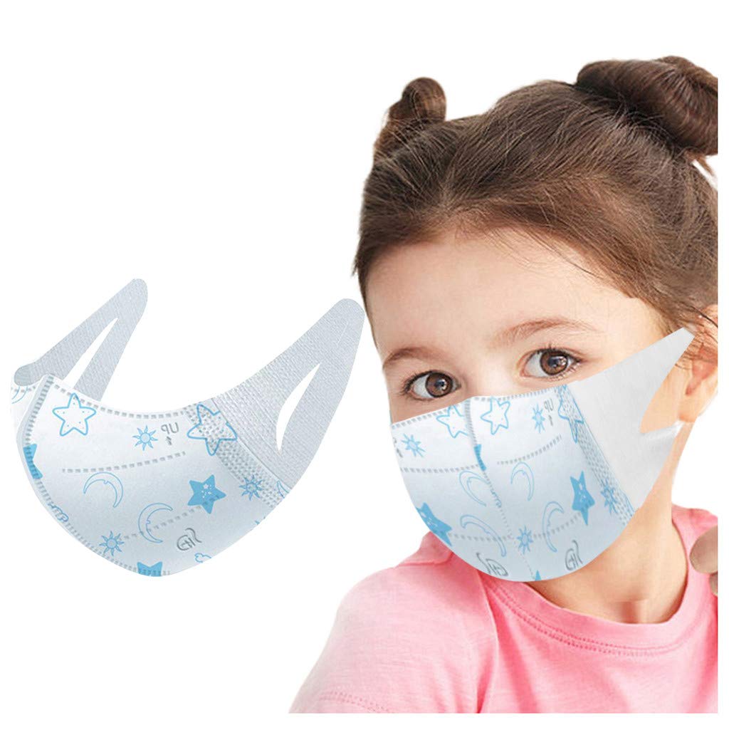 LQQSTORE50pcs Kids girls boys Child Disposable Face Protection Anti-Particle Anti-droplet Breathable Dustproof Mouth Nose Cover Three-Layer Protective Cover