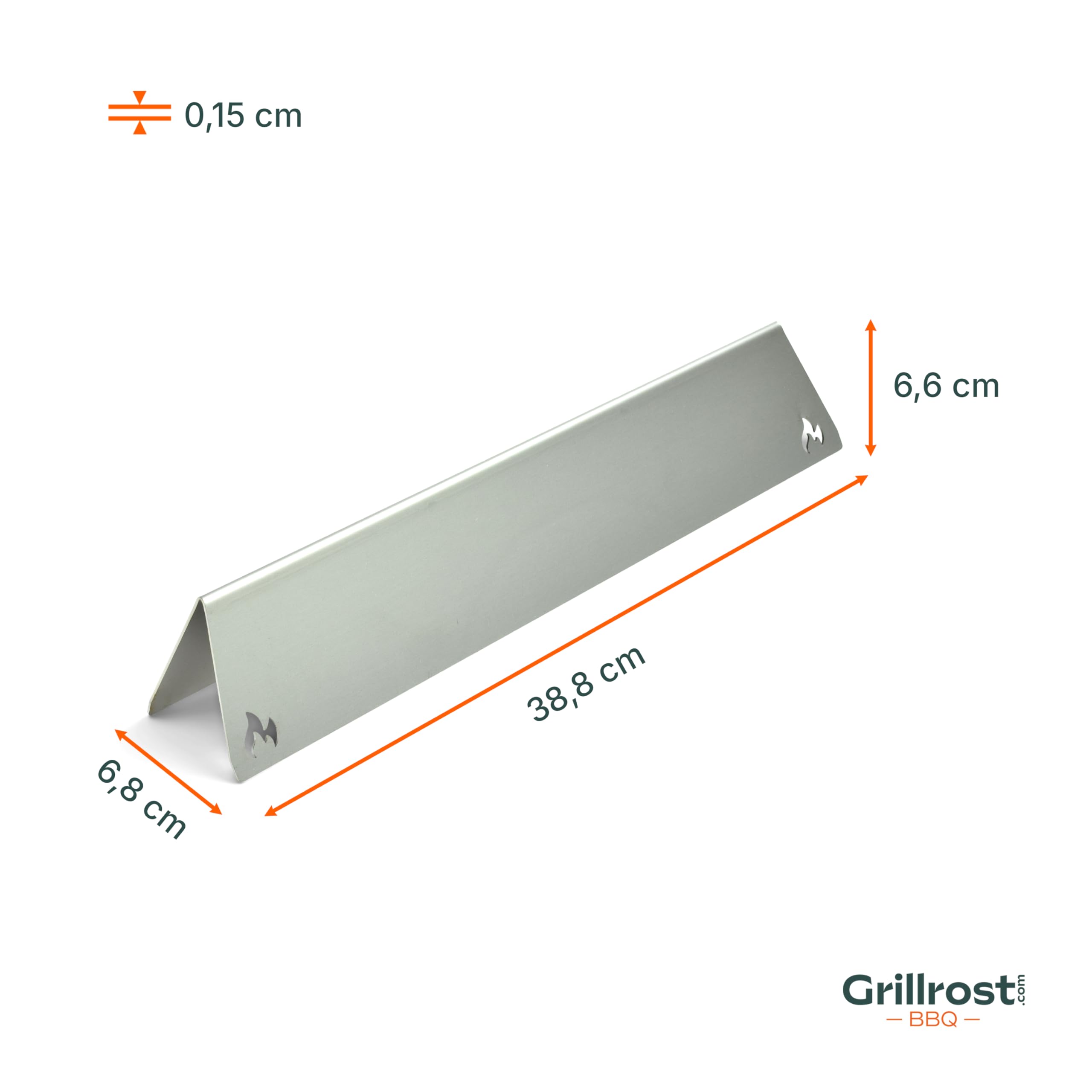 Grillrost.com Das Original Edelstahl Aromaschienen für Weber - Brennerabdeckung für Spirit 300er Serie