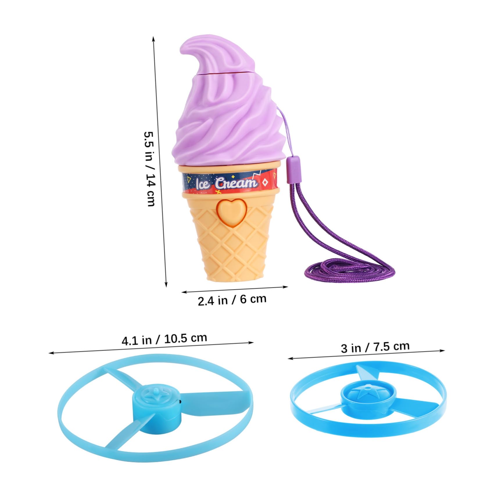 VICASKY 3Pcs Ice Flying Sturdy Wind Up Helicopter for Portable Outdoor Game Charming Pull String Launcher for