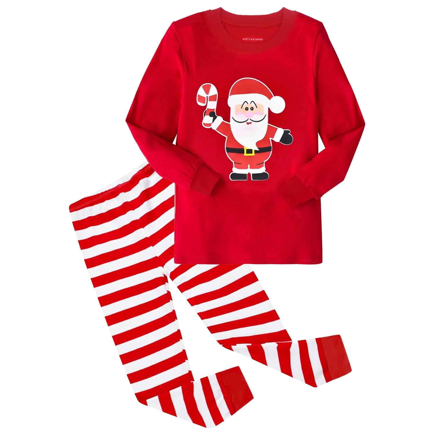 HYCLES Christmas Pajamas for Kids Girls Holiday Long Sleeve Sleepwear Santa Cotton Pajamas Sets for 2-12T Boys/Toddler Pjs