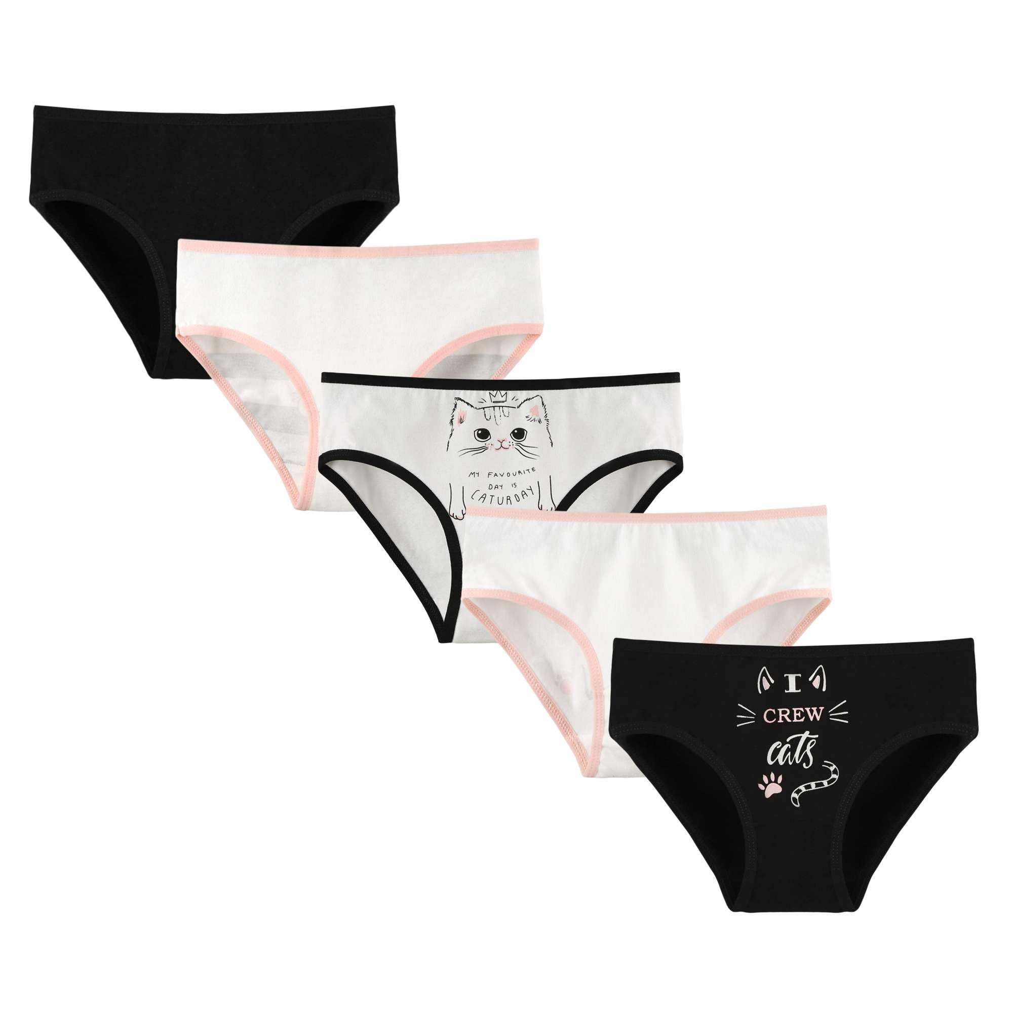 Donella Girls' Soft Cotton Underwear - Kids Bikini Brief Panties for Girls and Toddlers 5-Pack, Age: 2-15