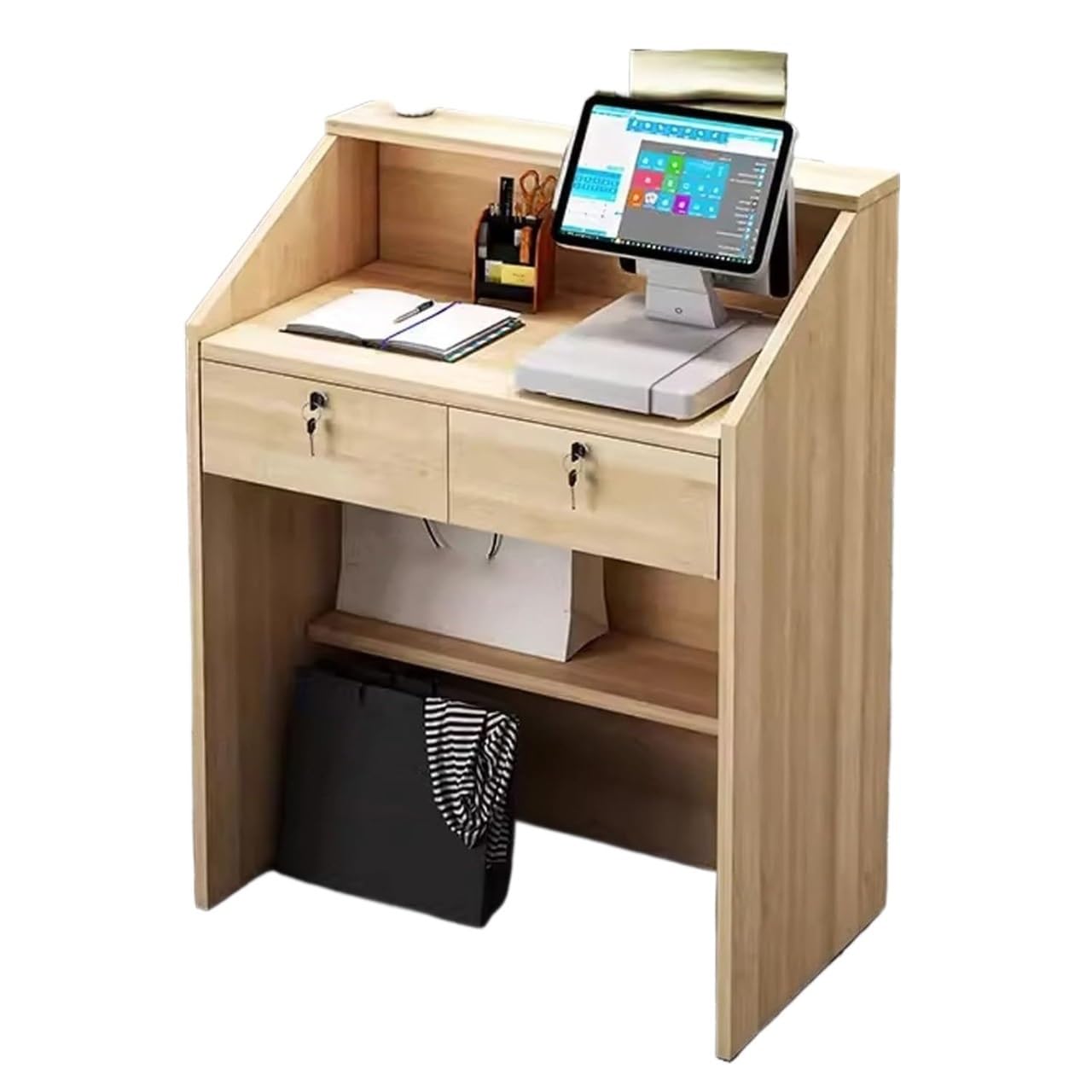 Banco cassa moderno for salone, banco cassa for vendita al dettaglio, tavoli for reception in piedi for ufficio, reception for piccoli spazi, banco reception con bancone, banco reception moderno, banc