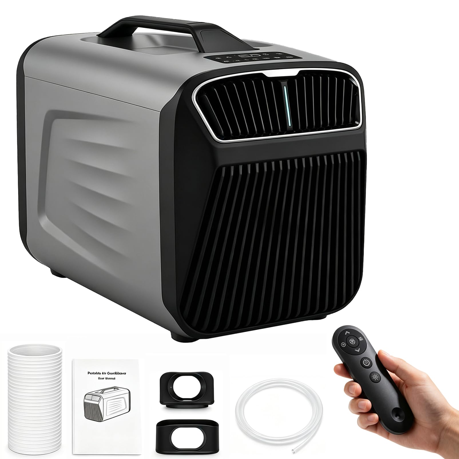 DmqChry 5200 BTU Portable Camping Air Conditioners, 4-in-1 Tent Air Conditioner Grey