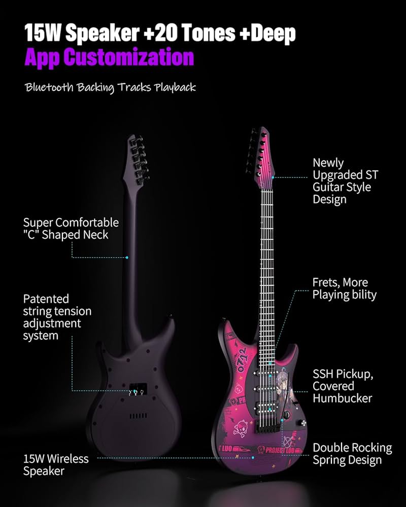 【最終値下】Enya Inspire  Purple Enya Inspire: Carbon Fiber Super Strat Smart Guitar