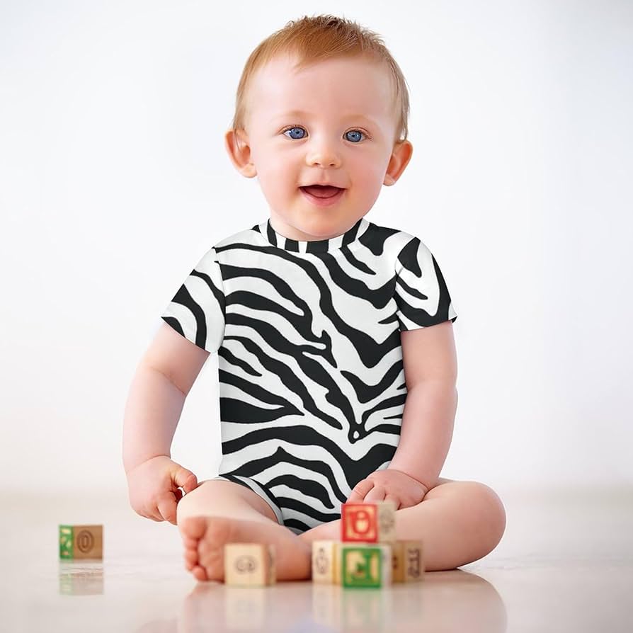 Amazon.co.jp: ロンパース ゼブラ柄 ベビー服 男の子 女の子