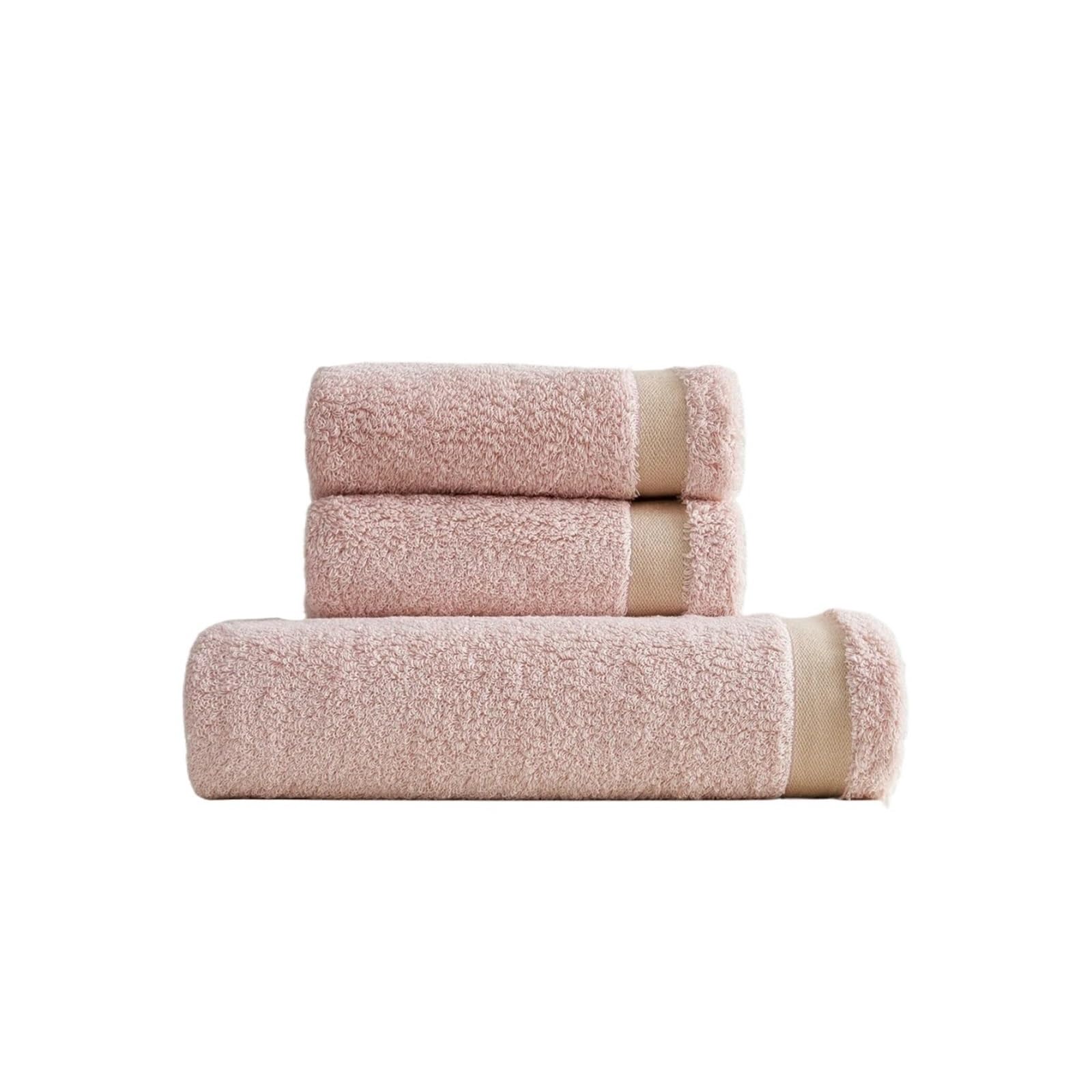 WSQHAO 1/3PC Cotton Towels Bath Individually Suitable For Sports Home Bathroom Hotel Use for Shower(Color1-set)