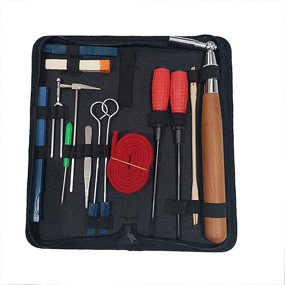 PERLMAN Professional Pino Tuning Kit 16Pcs Tools Including Tune Hammer Lever Felt, Mutes, Fork,Tuning Wrench,Temperament Strip, Piano Repairing Accessories-image-7