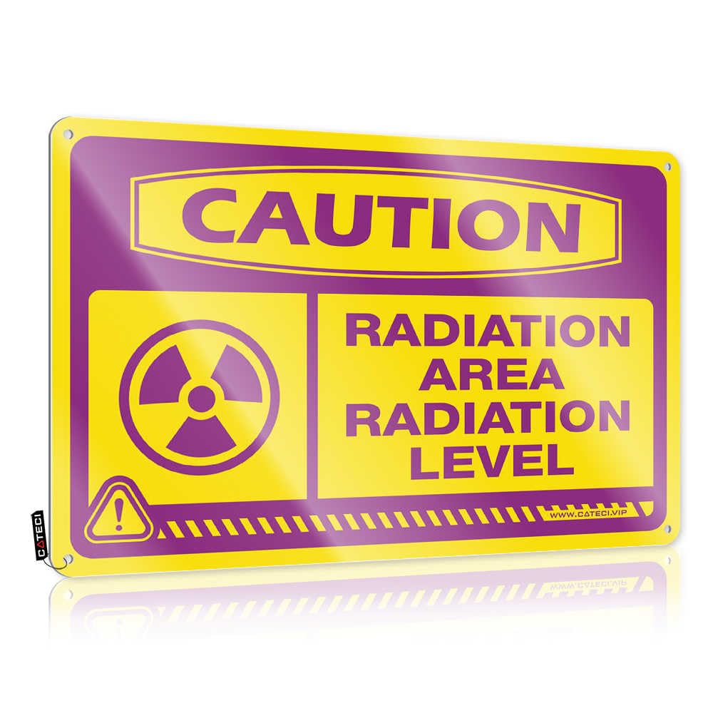 Fzfn Colour Cool Room Stuff Amazing Plaques - Caution Radiation Area Radiation Level Rustic Wall Art Collection Easy Hang For Club(30X40cm)