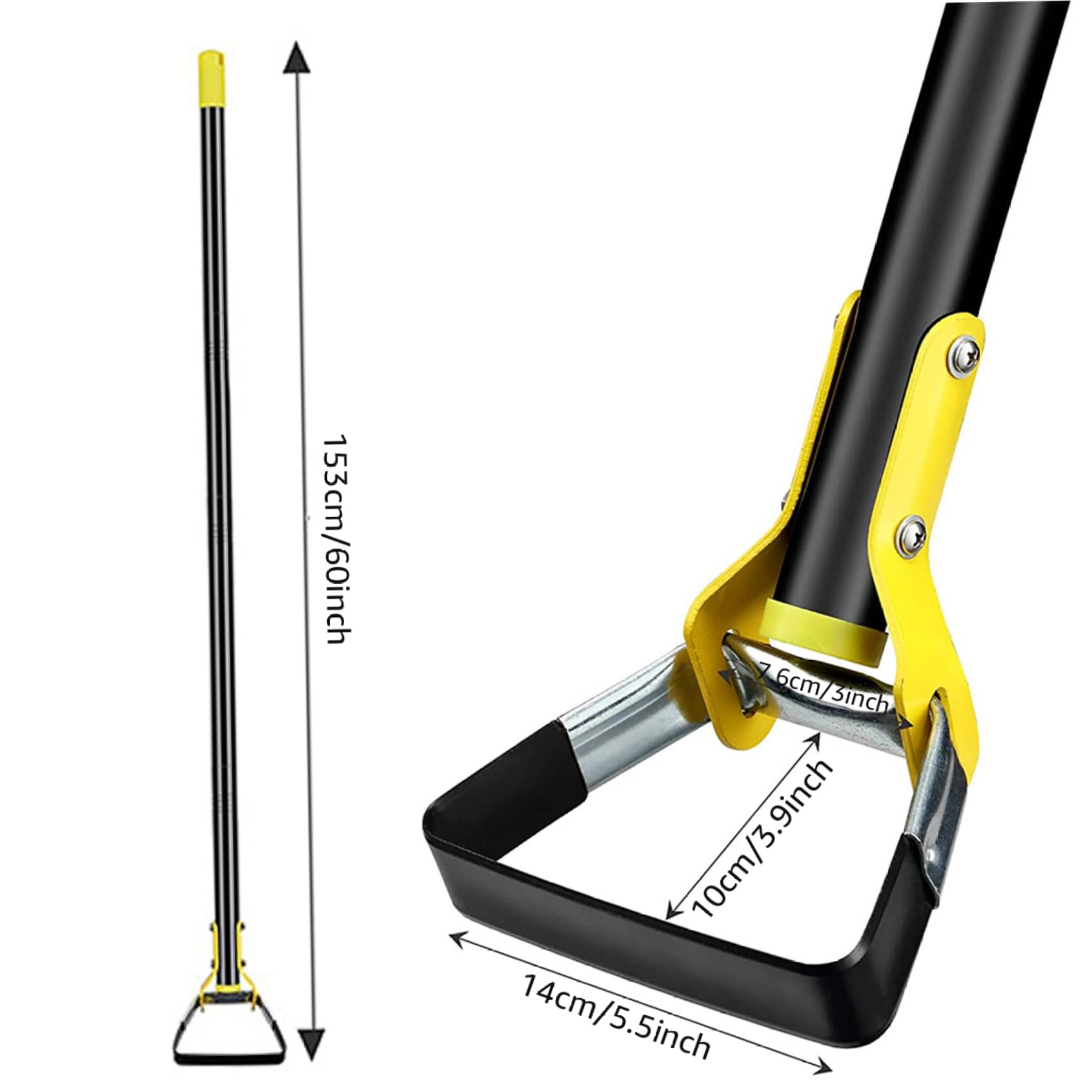 Attrezzo per diserbo, Zappa da giardino per diserbo, Utensile triangolare a manico lungo da 60 - Design senza pieghe per la cura senza sforzo di prato, giardino e aiuole