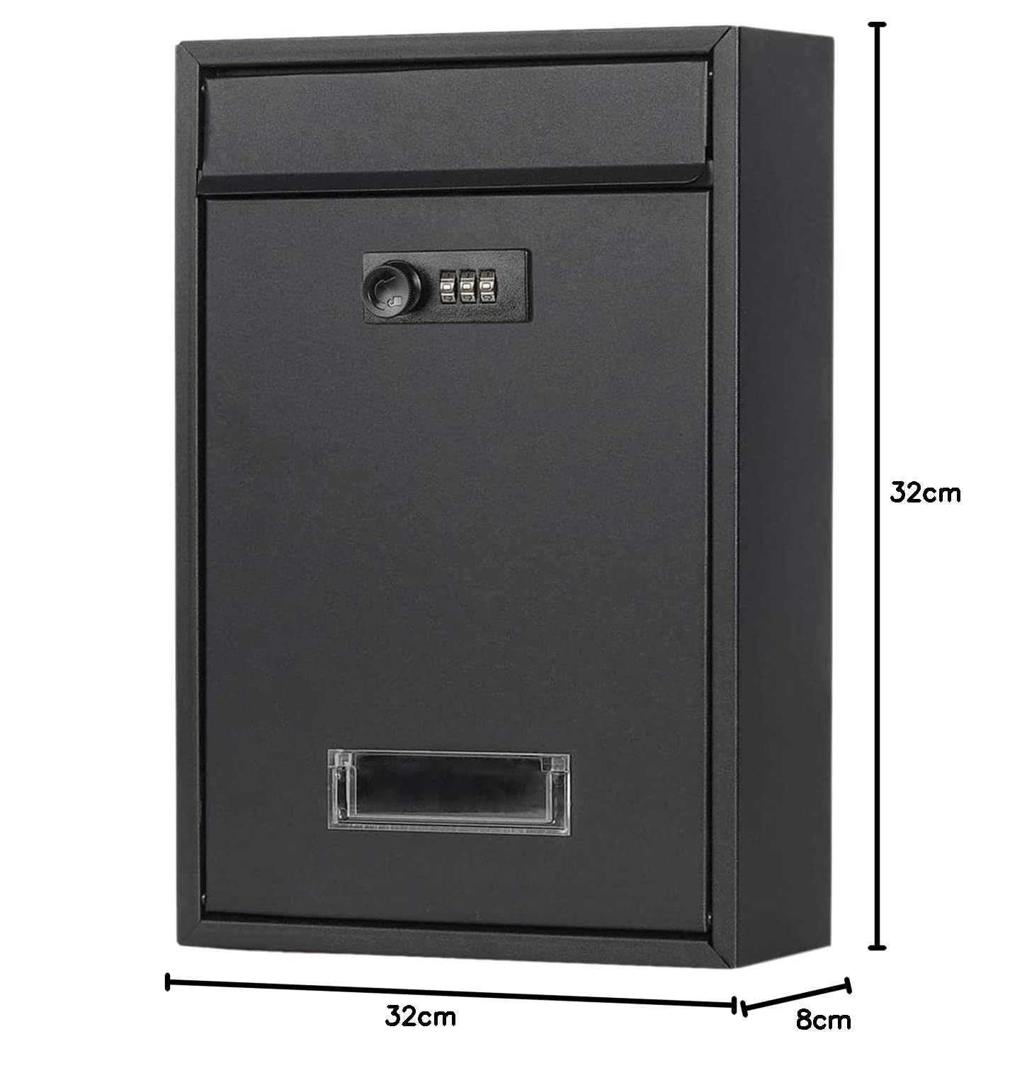 LOVIVER Buzón de pared con bloqueo de gran capacidad, con bloqueo de código, hierro externo para puerta delantera, decoración del hogar, oficina, carga de periódicos