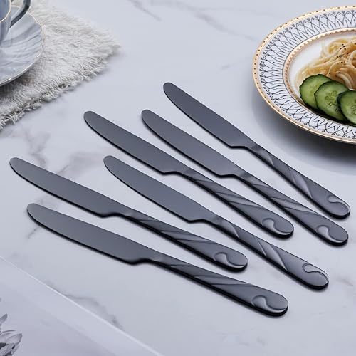 Miniatura 3 de Juego de cuchillos de mesa brillantes de acero inoxidable de 9.2 pulgadas para cortar carne, carne de res, filete, adecuado para el hogar, cocina o