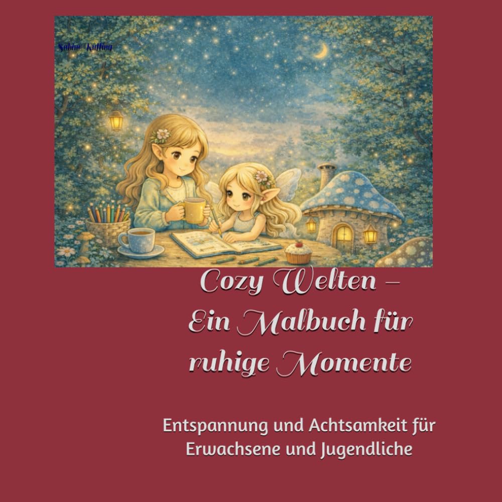 Cozy Welten – Ein Malbuch für ruhige Momente: 48 liebevolle Ausmalmotive mit Menschen, Fantasiewesen, Natur und Meer – Entspannung und Achtsamkeit für Erwachsene und Jugendliche