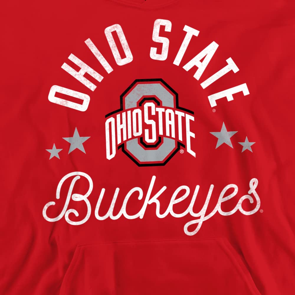 The Ohio State University Official Buckeyes Unisex Youth Pull-Over Hoodie,Red, Large
