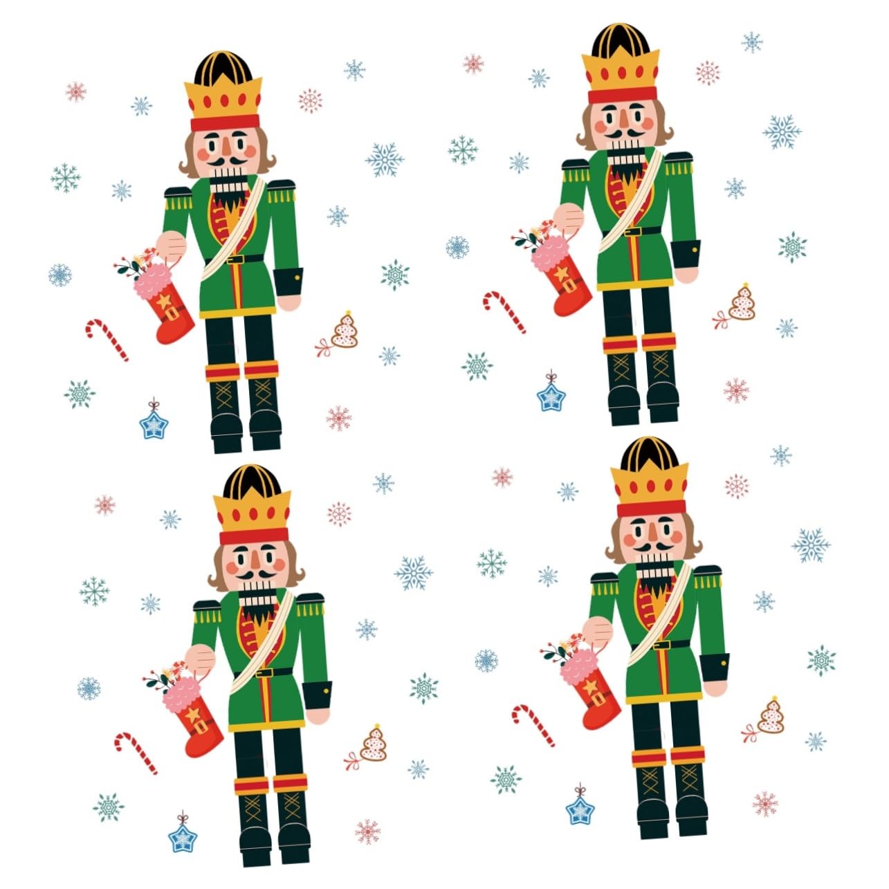 TOPBATHY 4 Hojas Pegatinas navideñas para Ventanas Feliz Navidad calcomanías de Pared Decoraciones de Ventana de Copos de Nieve Christmas Decorations Adornos navideños Decoración navideña