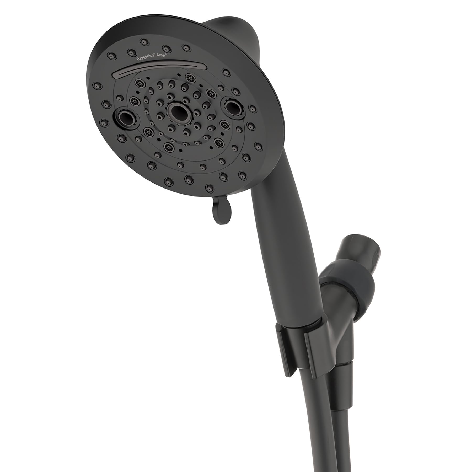 Oxygenics Amp - Cabezal de ducha de mano negro mate de 10 ajustes