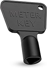 Llave de medidor de gas y electricidad de plástico (paquete de 1) – Llave de caja de medidor de utilidad con enchufe triangular – Llave de plástico duradera negra para armarios, contenedores y acceso