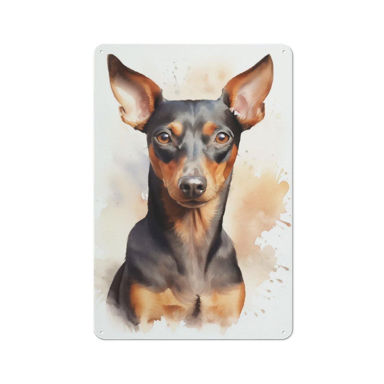 Junmoney German Pinscher Portrait Retro Tin Wall Plaque 30X20cm For Man Cave Or Games Room, For Games Room Collectors