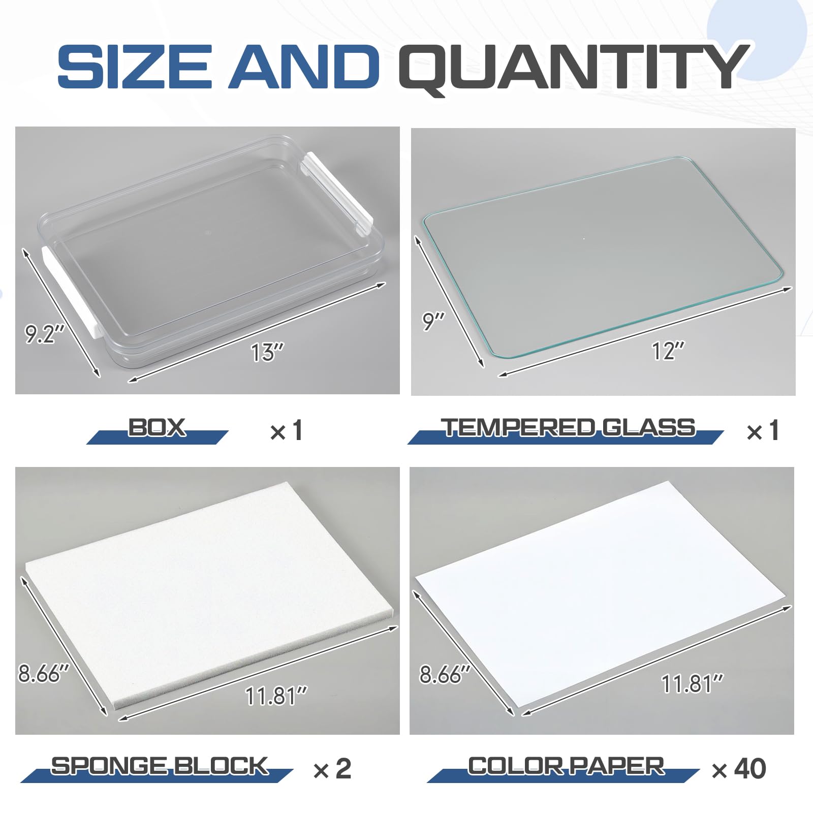 Nuanchu Ölfarbenpalette, 22,9 x 30,5 cm, transparent, gehärtetes Glas, Künstler-Set mit 40 Blatt Einwegpapier und 2 Schwämmen, leicht zu reinigen zum Malen, hält Farbe frisch, DIY, Anfänger, 1 Stück