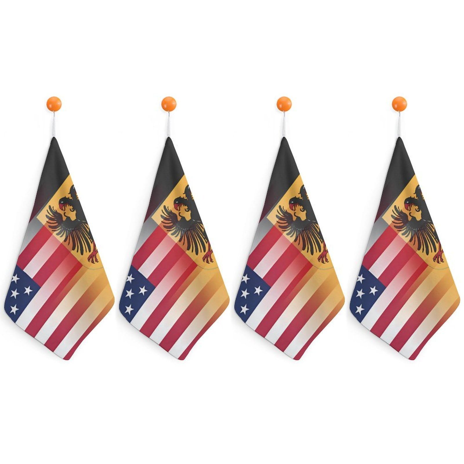 CGSBNGHA U.S. And German Flag Hand Towel Hanging Face Towels Cleaning Cloths Handkerchief for Bathroom Kitchen