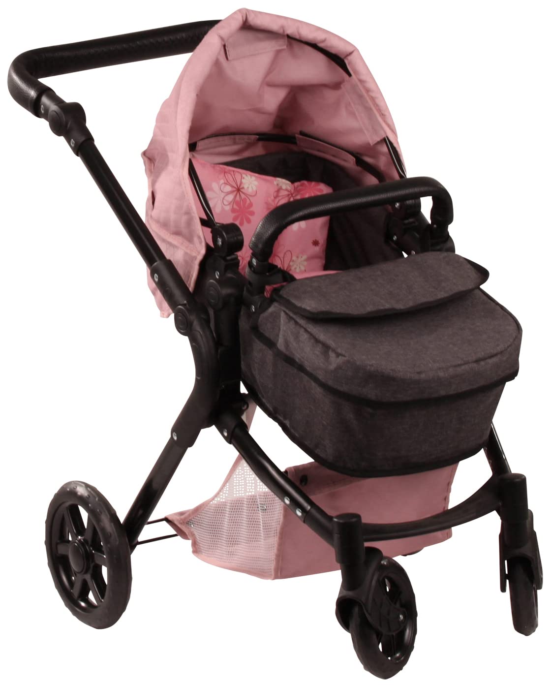 Götz 3403367 Puppenwagen 2 in 1 Soft Mood - passend für alle Götz Puppen bis 50 cm - Griffhöhe verstellbar von 58-80 cm