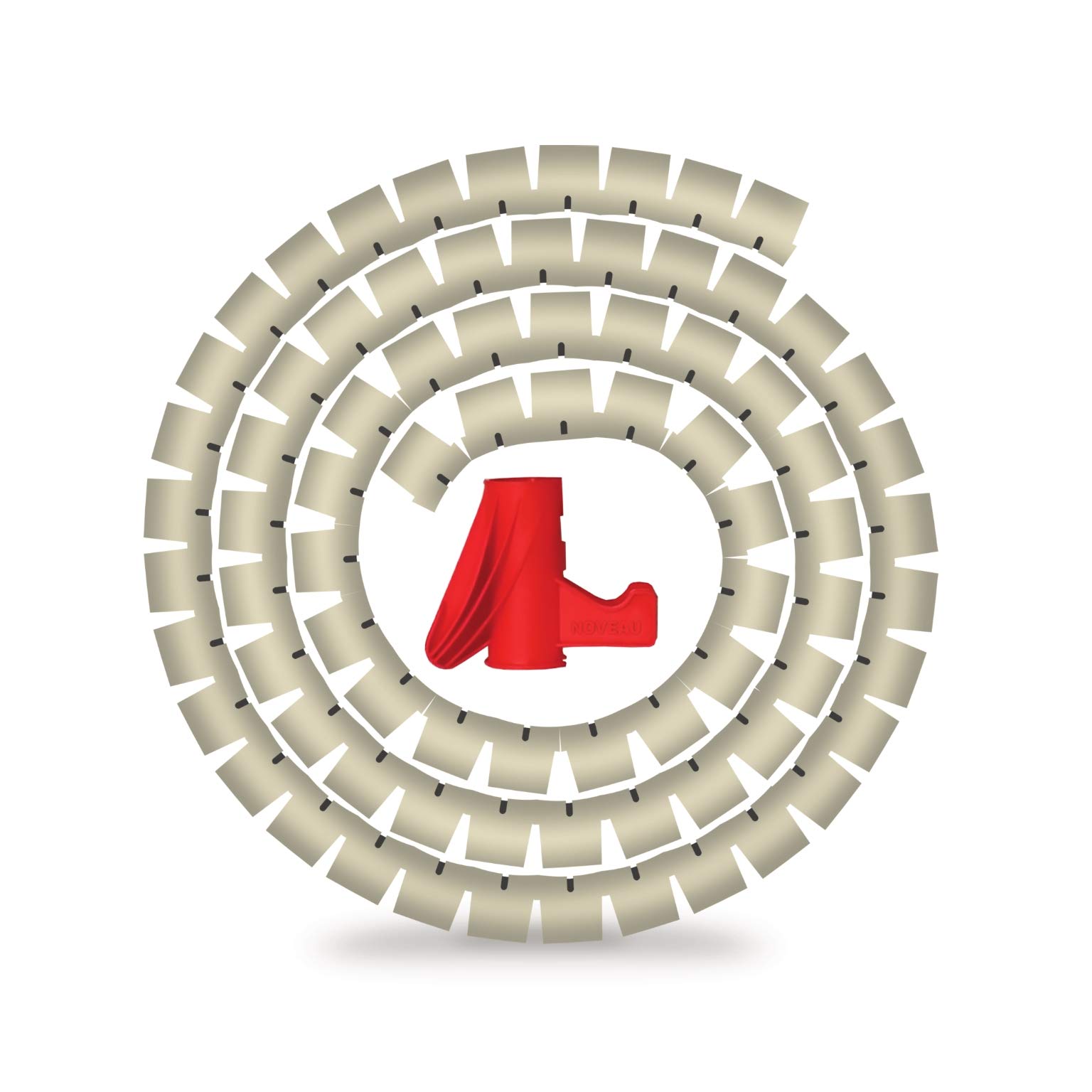 NOVEAU Safe-T 1st Diameter-25mm Length-10 Meter,Ivory | Flexible Cable Organiser with Slider Tool | Cable Hider | Concealer, Cable Cover for Wire Management | Wire Organizer for PC/Home/Office Desk