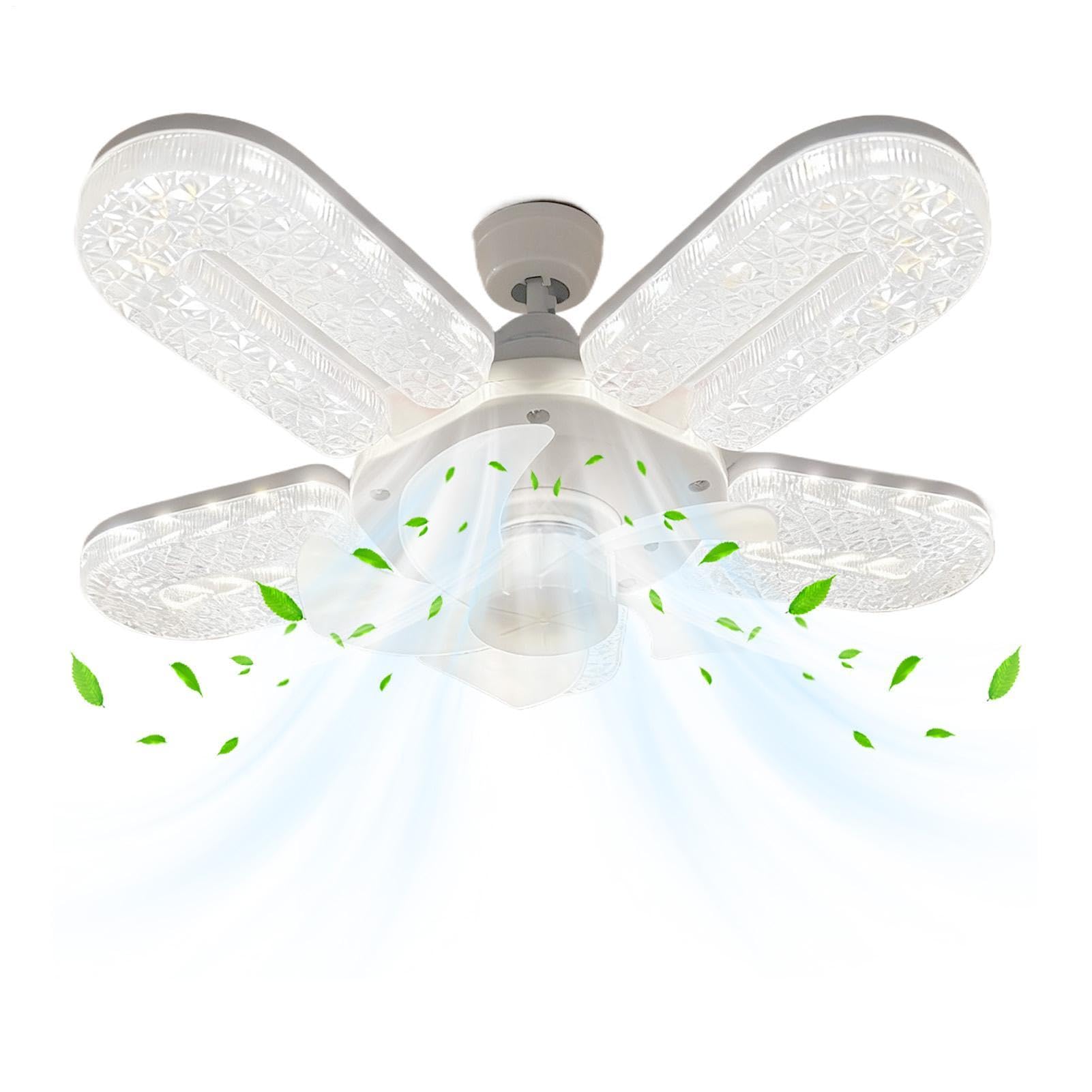 Plafón con ventilador LED regulable de 30 cm y mando para dormitorio 8