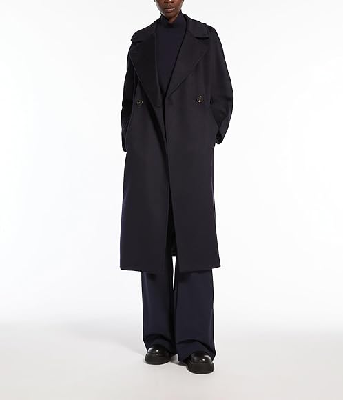 S MaxMaraマックスマーラー★ダブルブレスト ロングコート★ネイビー MaxMara ネイビー ダブルブレスト ロングコート