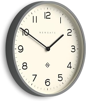 NEWGATE Number Two Echo wall Clock | Large Modern Round Clock | 17.5 inch | Posh Gray | Easy to Read Numbers | Ideal for Kitchen, Living Room or Office