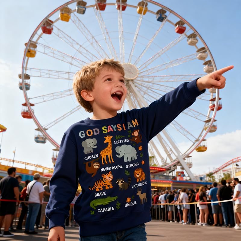 Boys Cotton Crewneck Sweatshirt Size 2-10 Years Toddler Boys Kid Graphic Shirts - Image 2