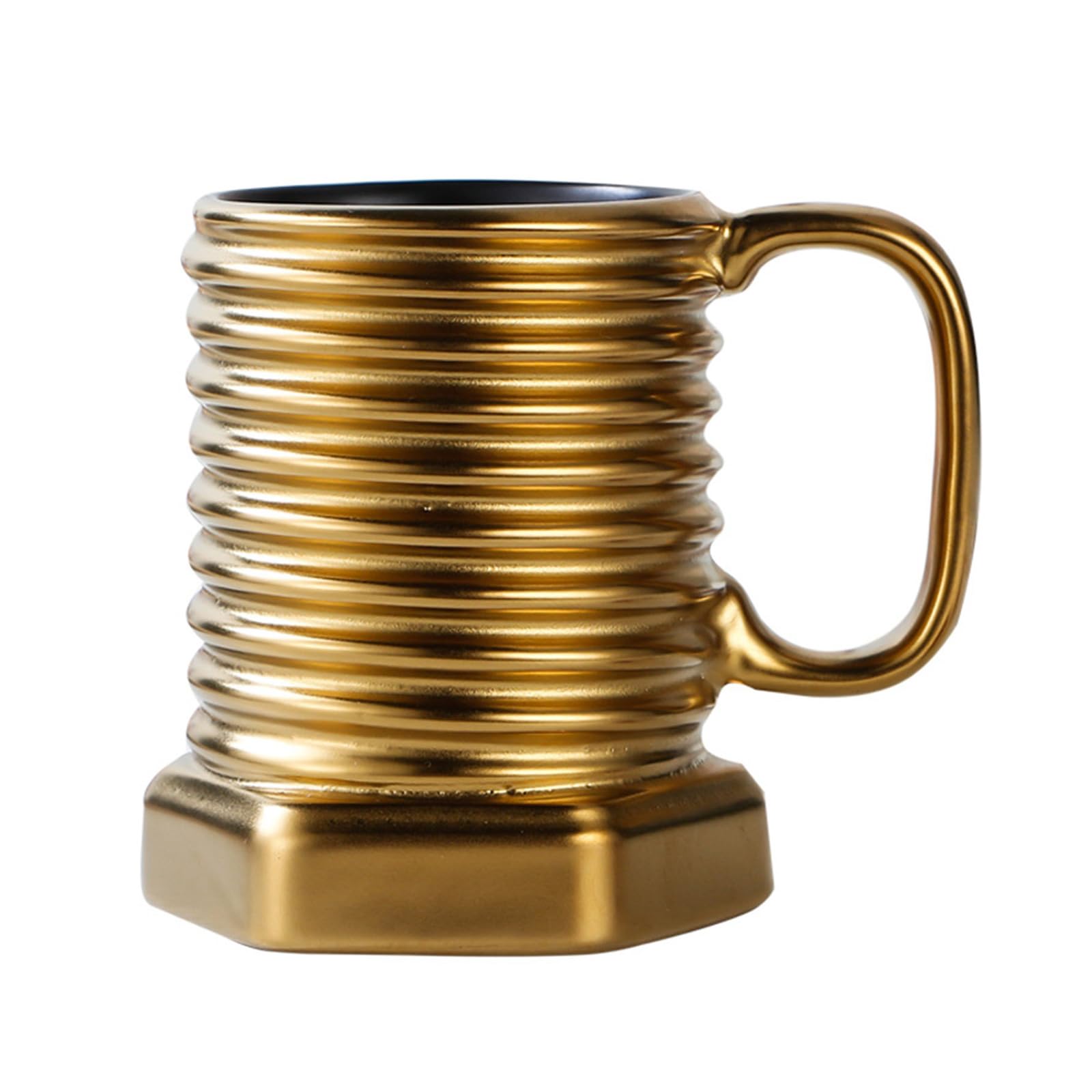 LUCKGONI Unique Screw Shape Ceramic Coffee Cup with Ergonomic Handle Water Drinking Cup Suitable for Enhanced Grip and Styles