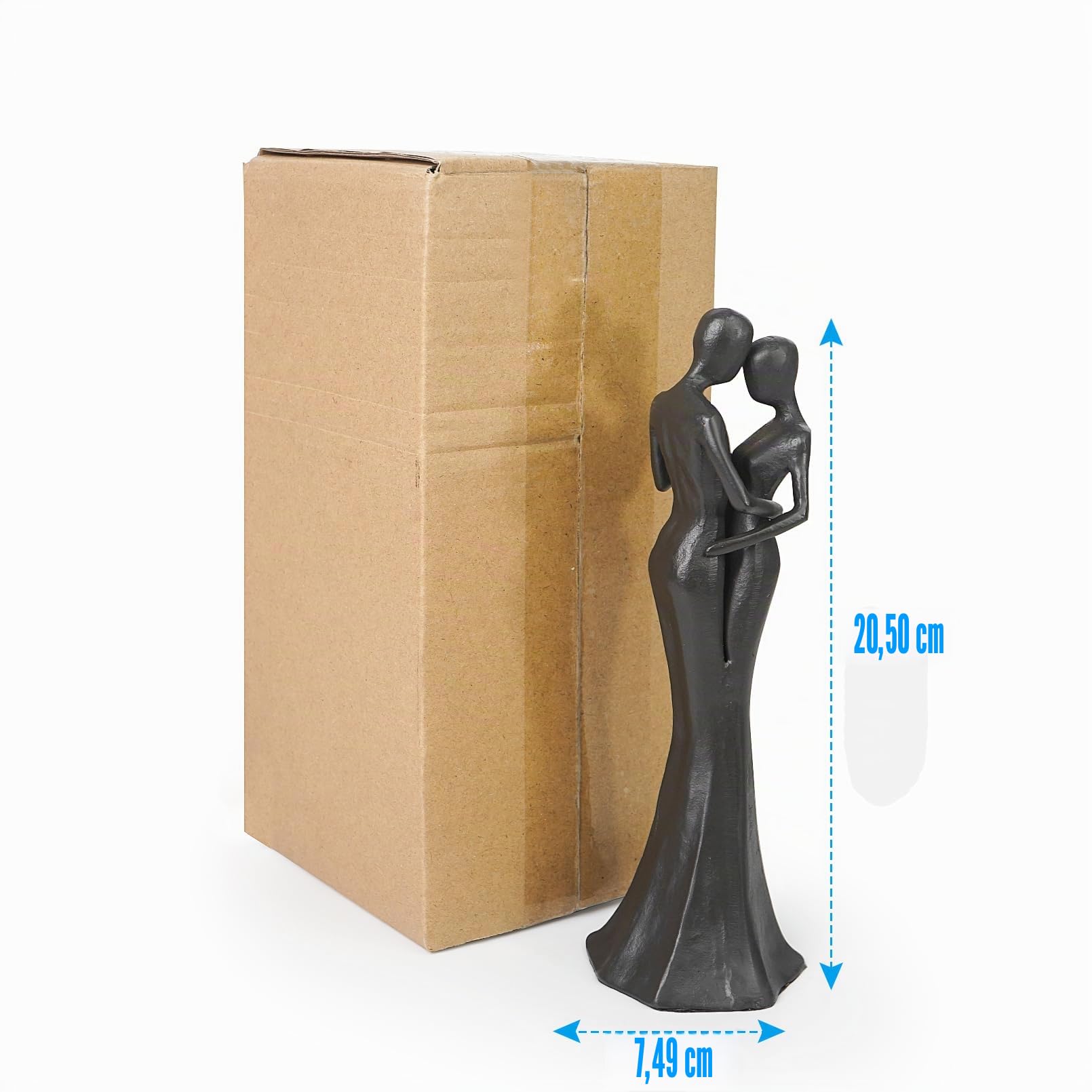 Aoneky Estatua de Pareja Enamorados - Figura de Amor, Escultura Moderna Abstracta de Hierro Fundido, Decoración para Hogar Salón Habitación, Regalo Original para San Valentín Aniversario Boda, Negro