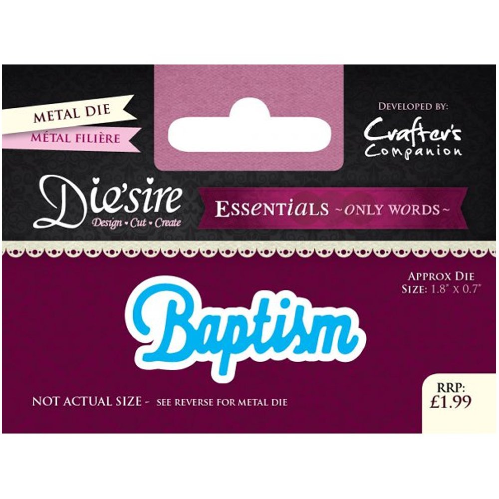 Crafter's Companion "Baptism" Diesire Essentials Only Words, Purple
