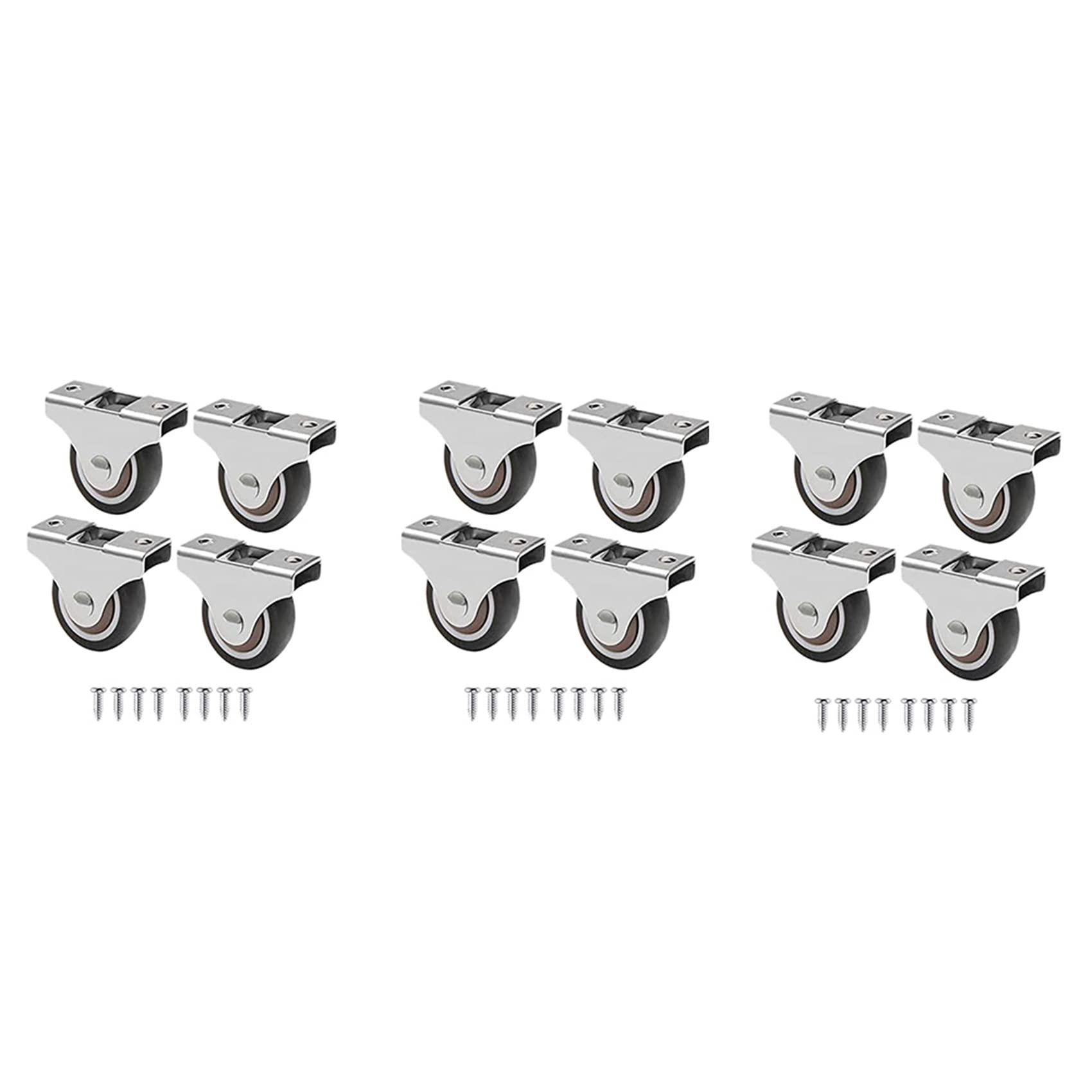 Jnchdghwa As Shown 12 Pcs Mini Casters Furniture Casters Small 25Mm Fixed Casters Directional Movable Casters Movable Casters For Furniture