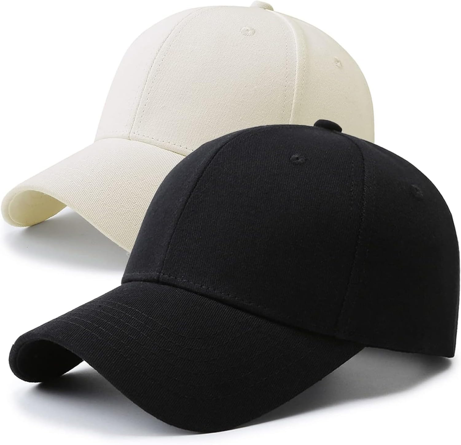 AIEIJJH Structured Front Panels Baseball Cap Golf Hat Dad Trucker Cap for Men Women, Black+cream