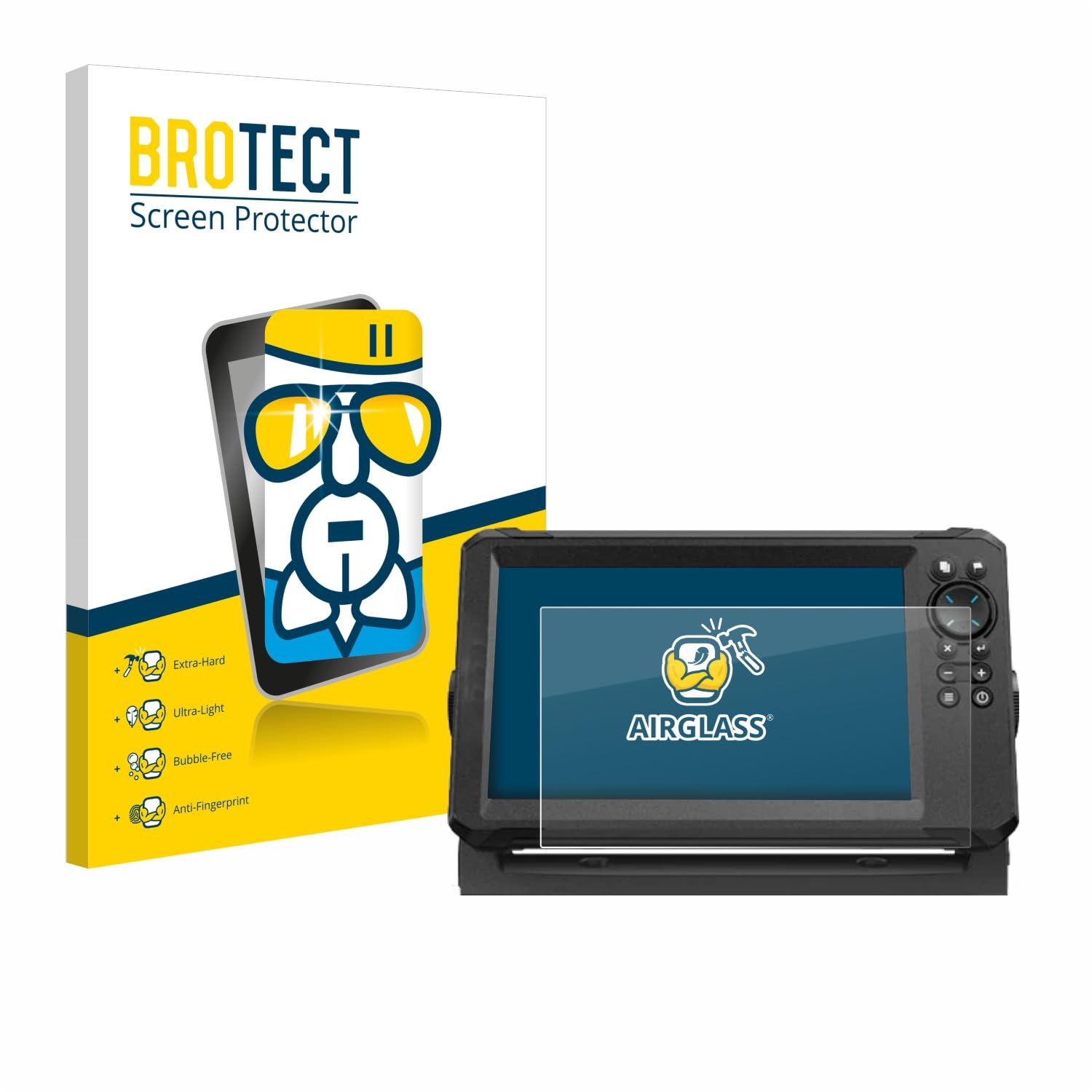 brotect Glass Screen Protector Film Compatible with Lowrance Eagle 9 - Glass-Foil 9H Protection [Scratch Resistant, High Clarity]