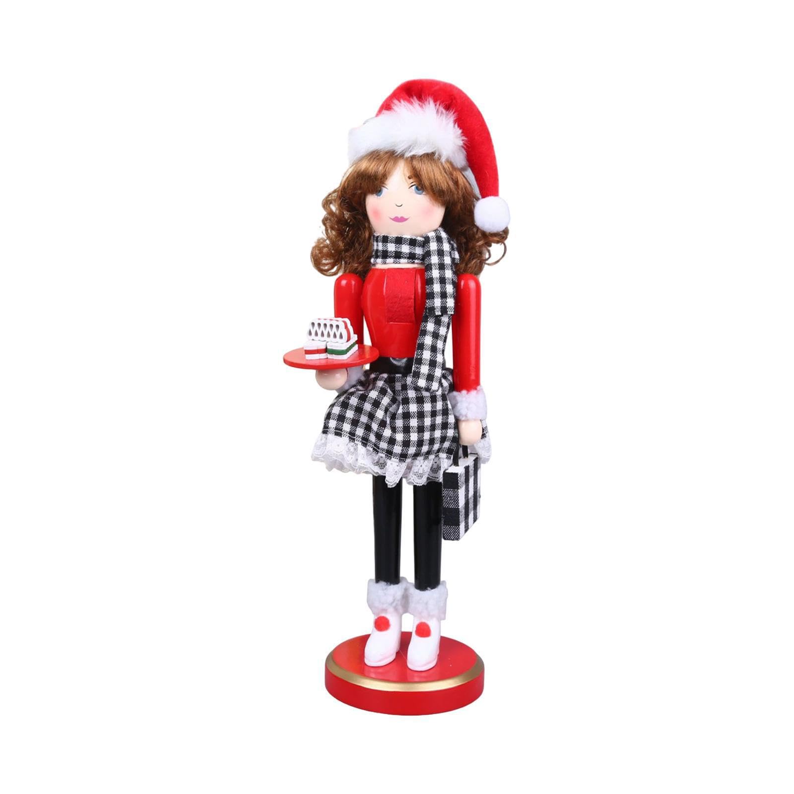 QIXCXAZ Wood Nutcracker Ornaments Christmas Doll Unique Decorative Pieces Enhancing Holiday Atmosphere Rustic Holidays Decorations Figure Toy Present Etc. Xmas Tree Ornament, Dessert