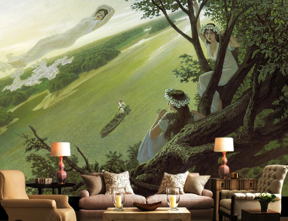 Papier Peint Intissé Ange Peinture À L'Huile 450x315cm Grand Format