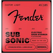 Fender SubSonic  9050CL Bass Strings, Flatwound Stainless Steel, Long Scale, Gauges .045-.105, 4