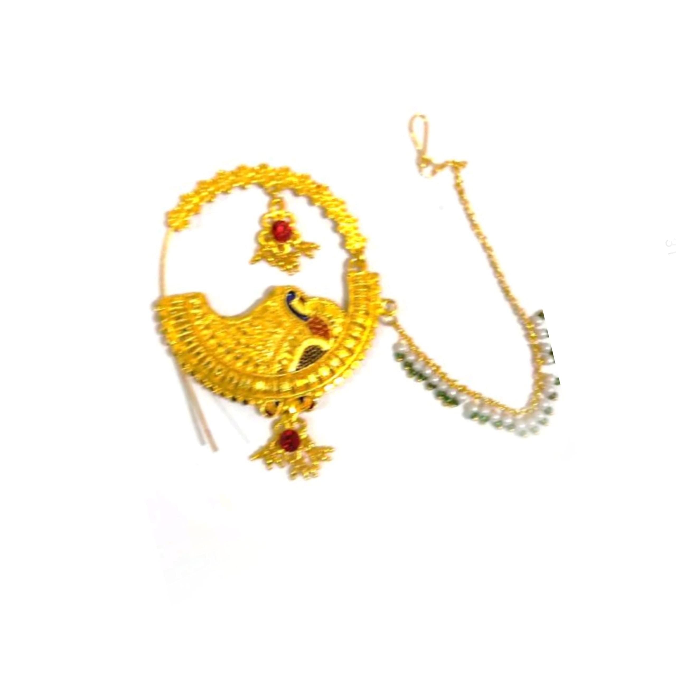 Zeeba Women Rajasthani Traditional garhwali Nath Set for Women & Girls