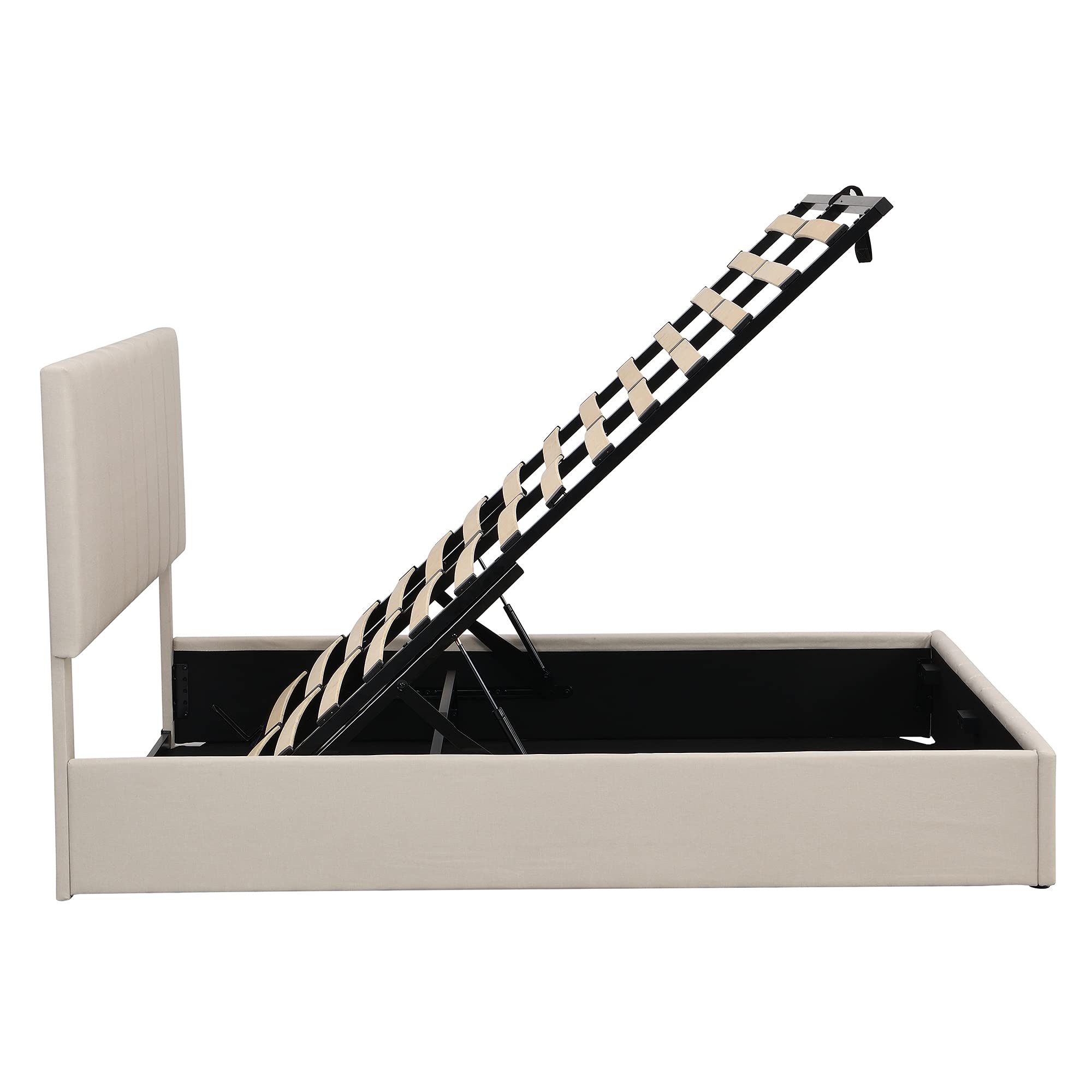 Buy Queen Upholstered Platform Bed Underneath Storage, Wooden Bed Frame