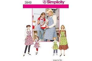 Simplicity Sew-Your-Own Pattern for Child and Adult Matching Aprons with Storage Pockets