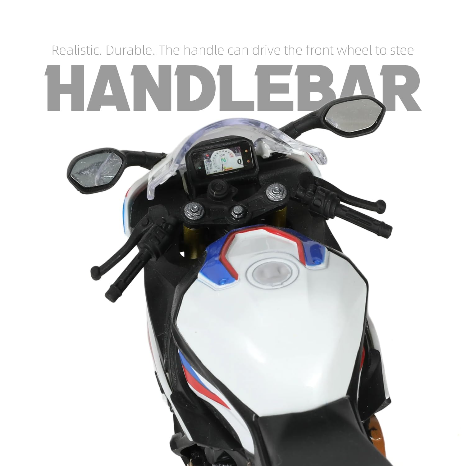 1:12 Motorcycle Model Toy Compatible for BMW S1000RR White — Amazon image 3