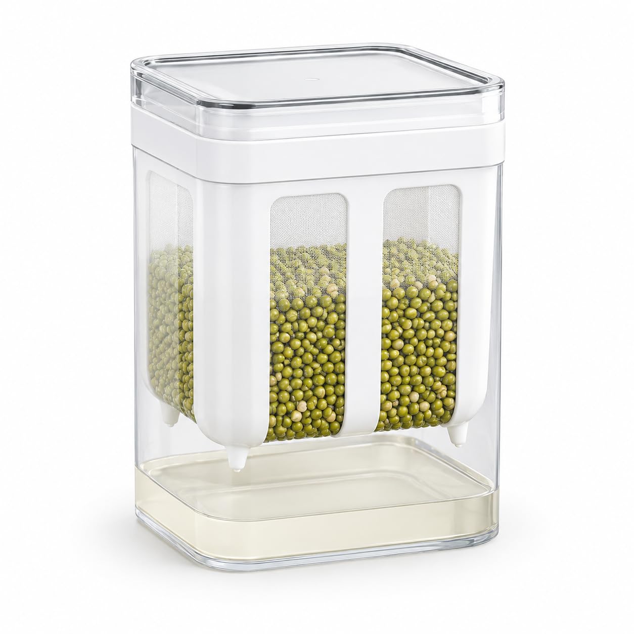 Sprout Maker for Kitchen with Drain Tray, BPA Free | Mung Bean & Lentils, Microgreens Germination, Easy Drain Design, Seed Sprouter Container, Healthy Home Growing-image-7