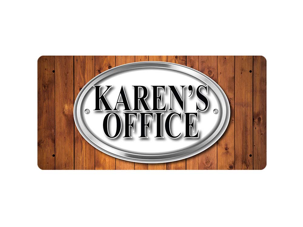 Mcmug White - Karen's Office - Metal Sign, Decorative Sign, 200Mm X 100Mm