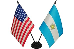 American & Argentine Flag Desk Set: Display True National Pride