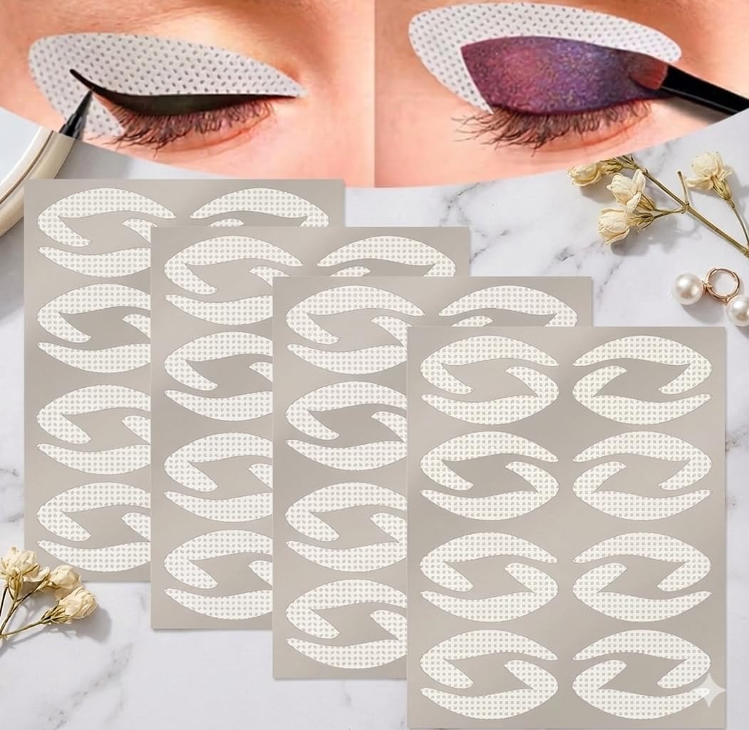 Reusable Eyeliner Stencil for Perfect Winged Eyeliner, Cat Eyes Makeup Template Stickers, Smokey Eyes & Eyeshadow Guide Tool for Beginners & Professionals, 32 Styles Makeup Stencil, Reusable Eyes Shadow Guide Templates for Perfect Make up Application-image-18
