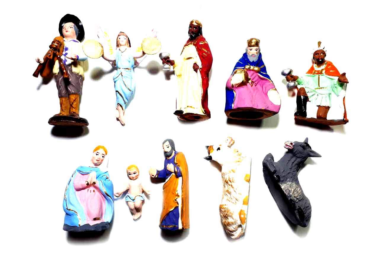 Sie erhalten 10 Hirten aus Terrakotta, Höhe 10 cm, Geburt Jesu, König, für Krippe, Heiliger Grigorium, Handwerk. Es gibt 10 Tage, um sie zu produzieren, erhalten Sie einen kostenlosen